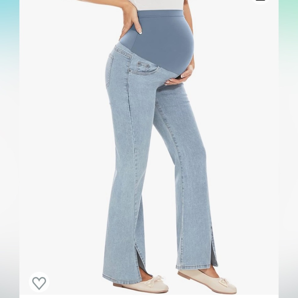 Maternity Stretch Split Front Boot Cut Jeans - image 7